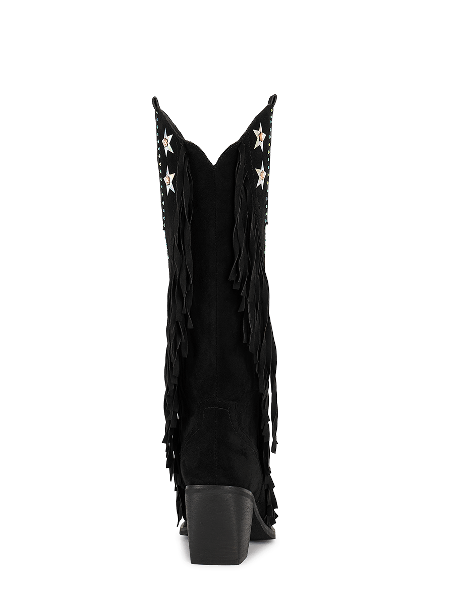 Wetkiss Suede Western Boots - MC037 - Rear