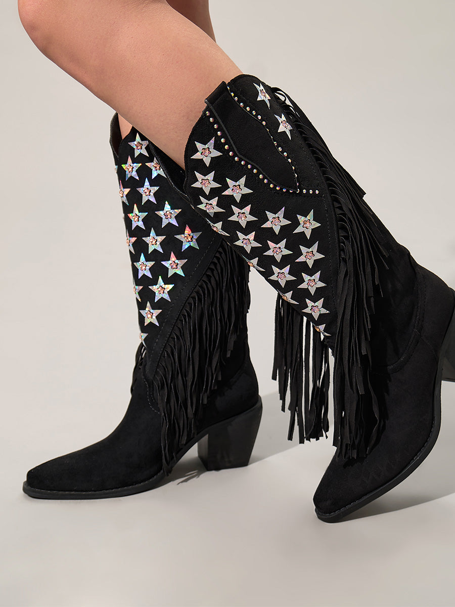 Wetkiss Suede Western Boots - MC037 - Aspect