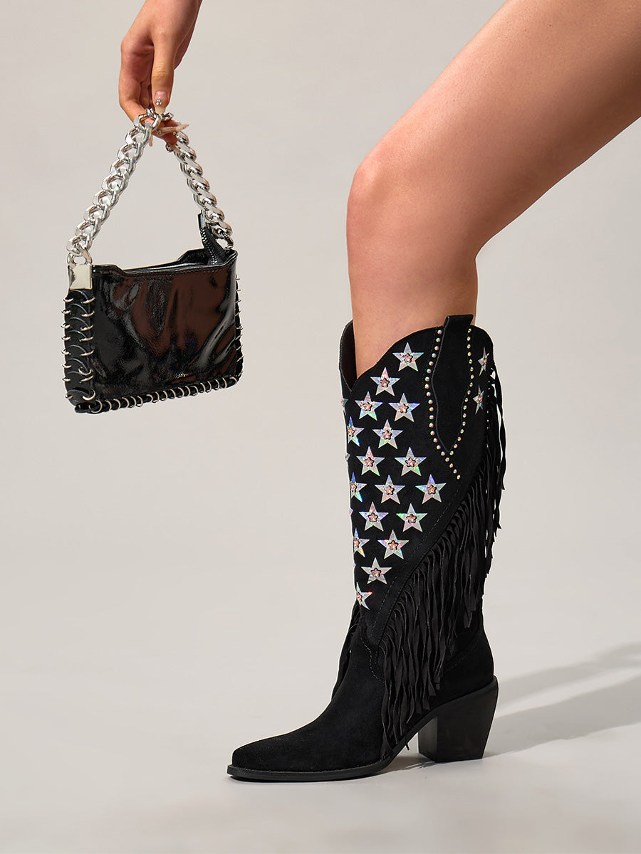 Wetkiss Suede Western Boots - MC037 - Aspect