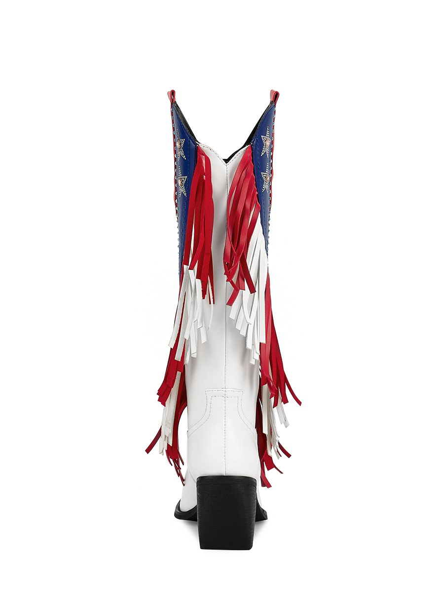 Wetkiss US Flag Pattern Boots - MC037 - Rear