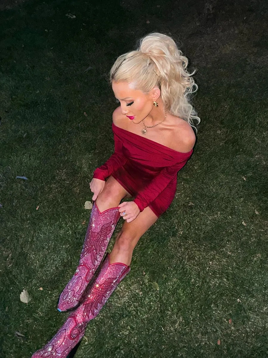 wetkiss_Burgundy_Heart & Wing_Rhinestone_Cowgirl_Boots