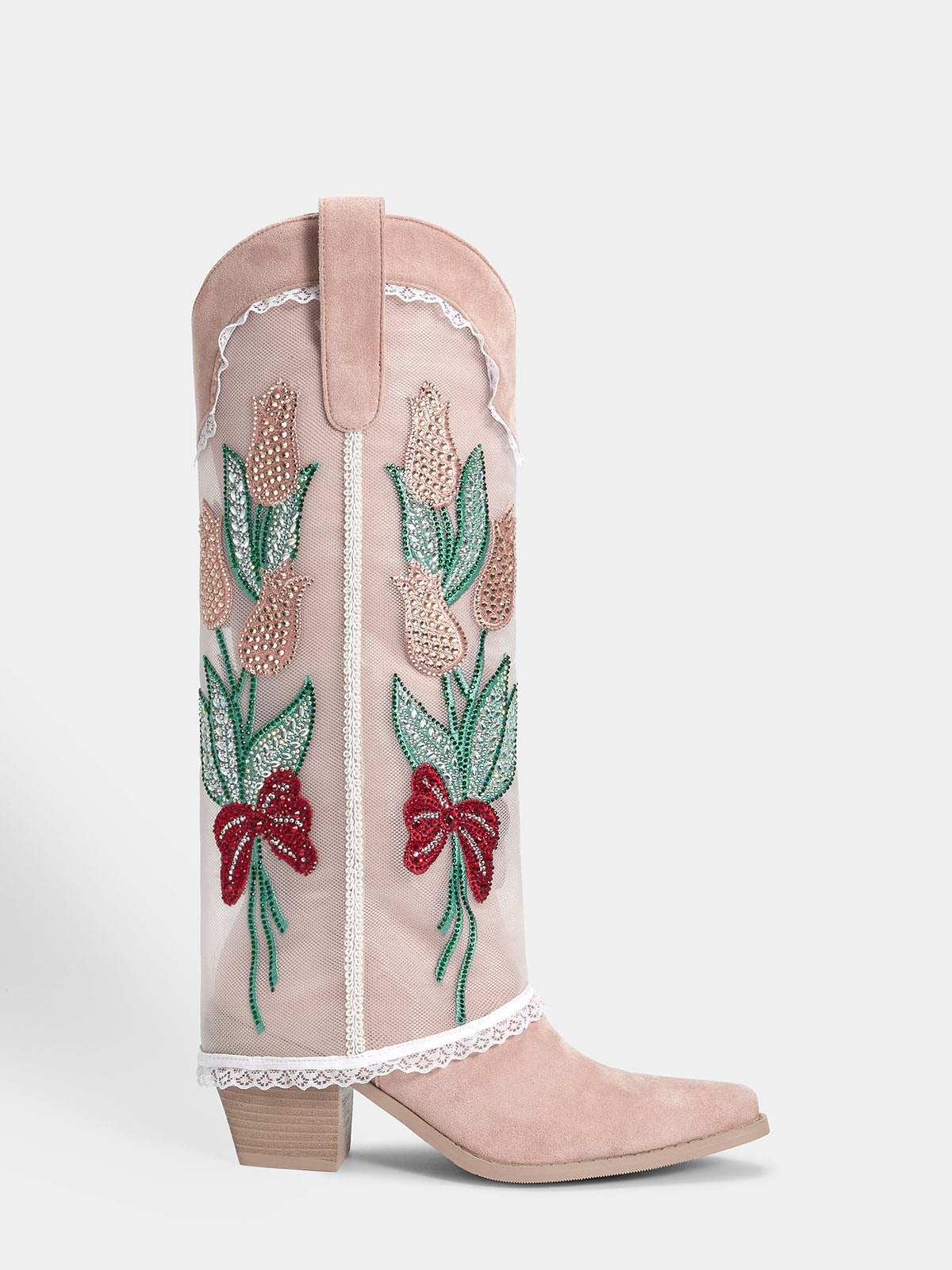pink-mesh-rhinestone-tulip-western-boots-pull-on
