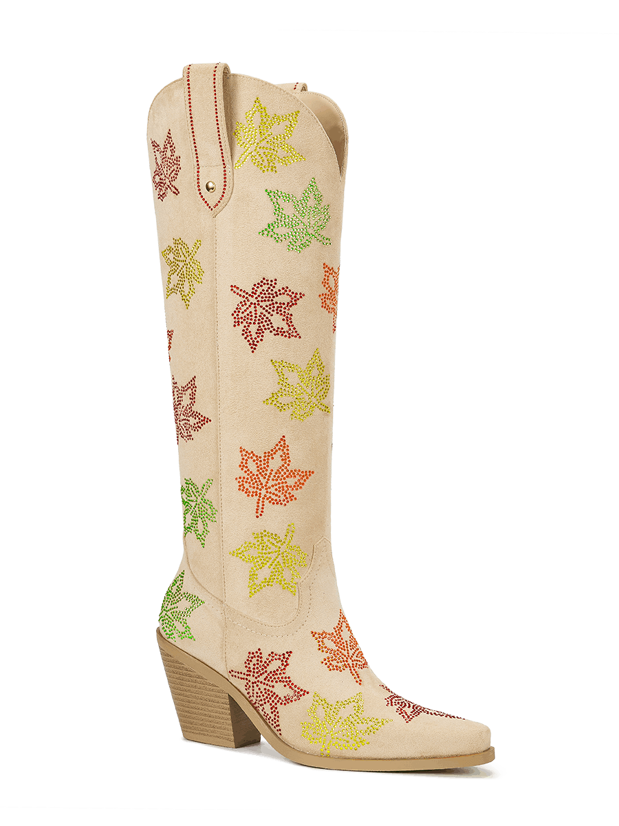 sand-beige-rhinestones-maple-leaf-western-cowgirl-boots
