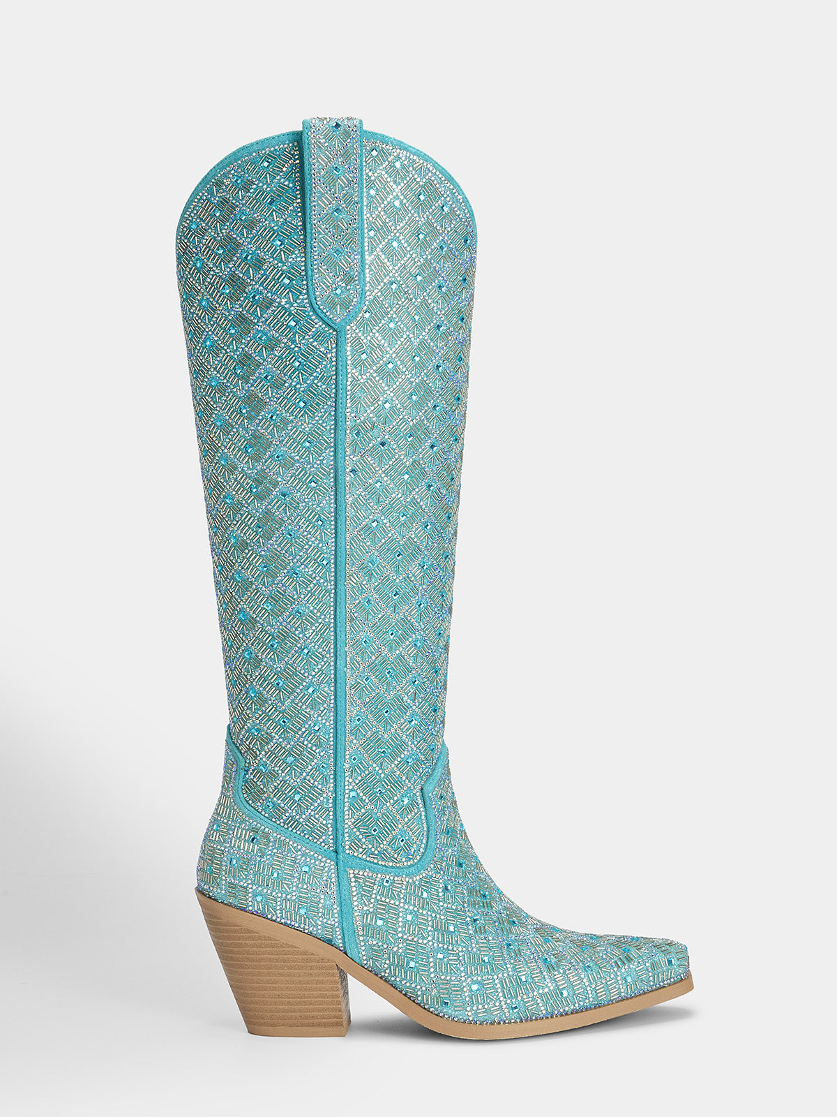 turquoise-full-rhinestones-glitter-womens-western-boots-pull-on