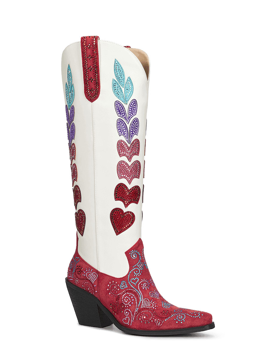 valentines-day-red-and-white-heart-leaf-cowgirl-boots