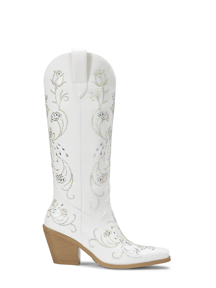 white-embroidered-floral-wedding-cowgirl-boots-pull-on