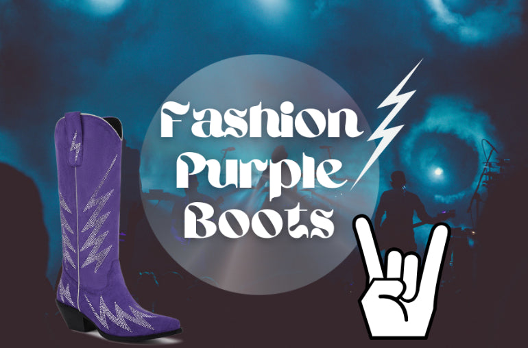 Shine Bright with Wetkiss' Purple Rhinestone Western Boots: A Flash of Style for Autumn-Winter