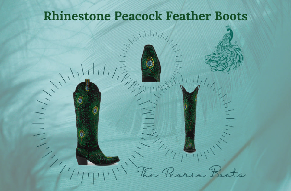 New Arrival For Fall: Rhinestones Peacock Feather Boots