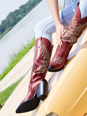 Pointed Toe Embroidered Cowgirl Boots