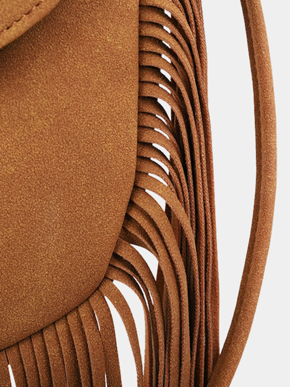 Fringe Faux Suede Western Saddle Bag