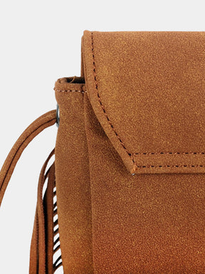 Fringe Faux Suede Western Saddle Bag