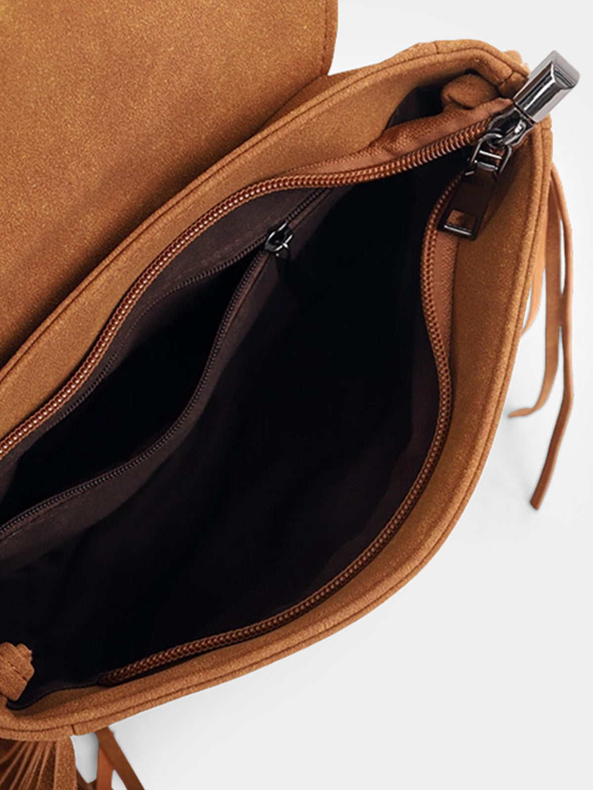 Fringe Faux Suede Western Saddle Bag