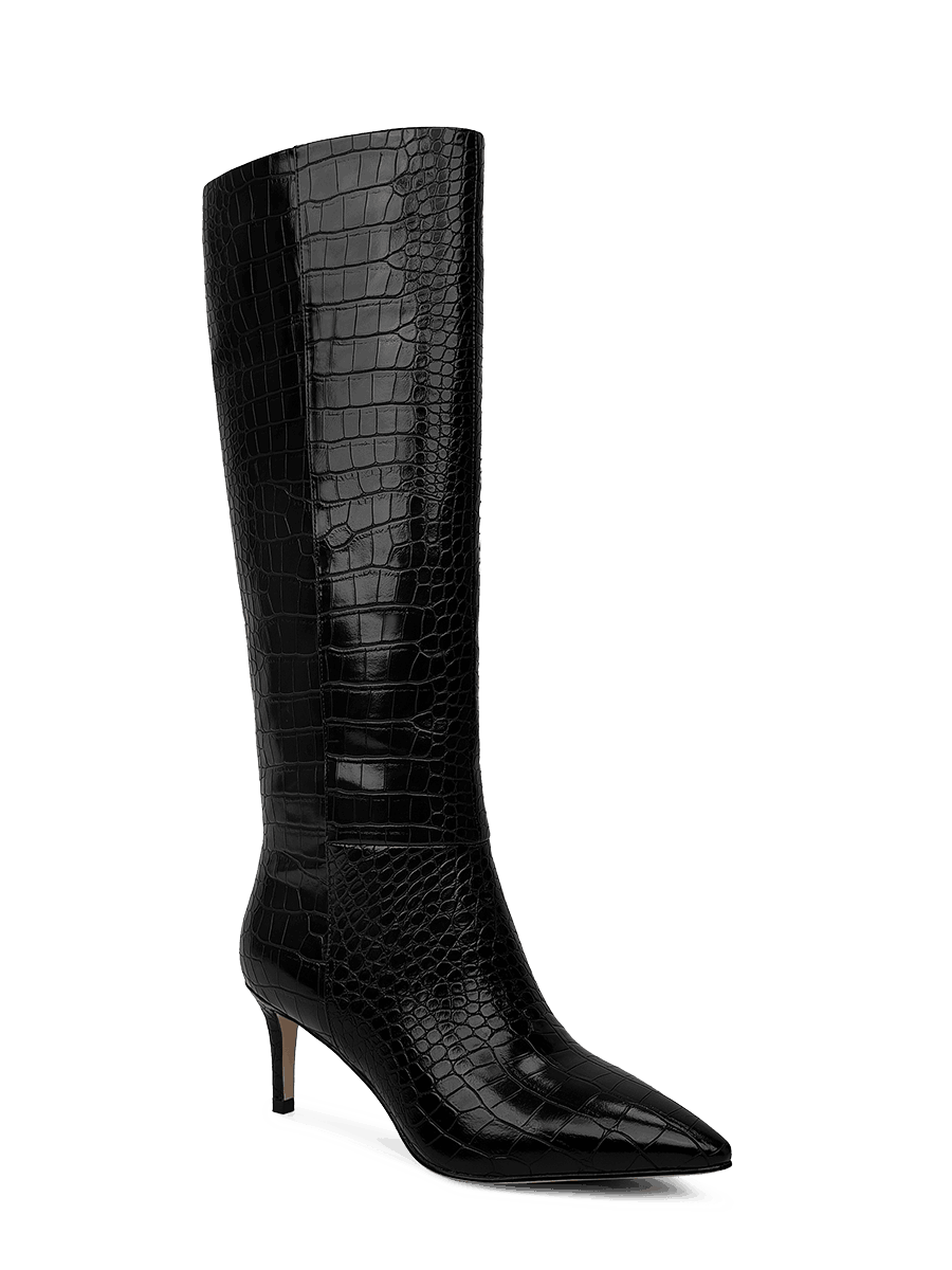 Classic Crocodile Knee High Boots
