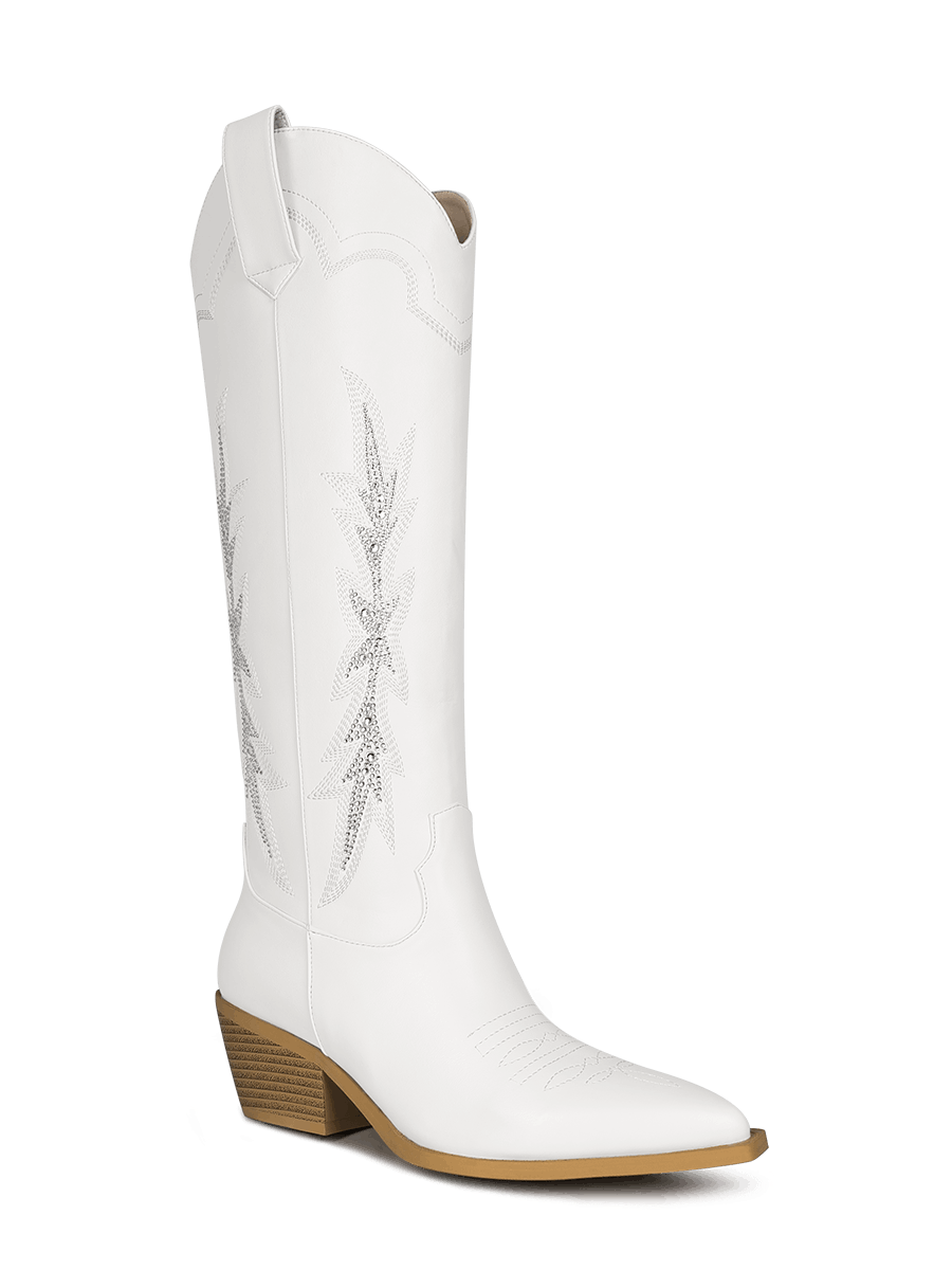 White Cowboy Boots | Knee High Western Boots | WETKISS