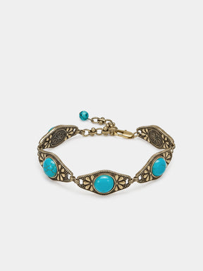 Rhombus Carved Turquoise Vintage Bracelet