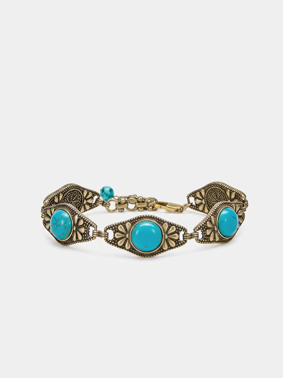 Rhombus Carved Turquoise Vintage Bracelet