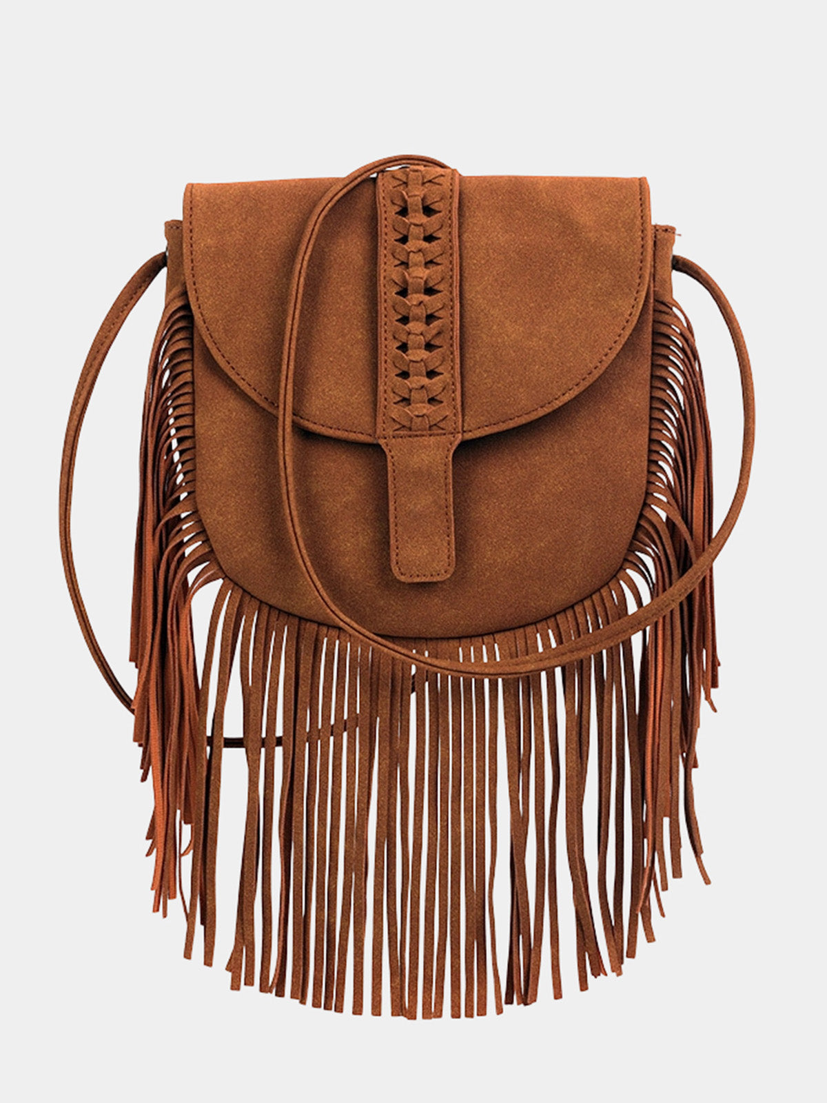 Fringe Faux Suede Western Saddle Bag