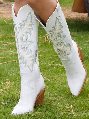 Pointed Toe Embroidered Cowgirl Boots