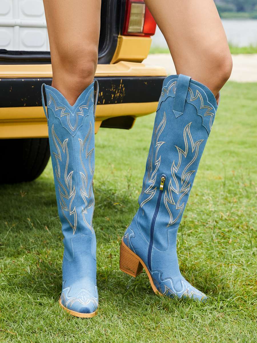 Blue western boots online