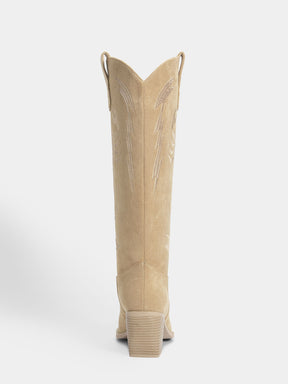Apricot-embroidery-desert-scorpion-mid-heel-cowgirl-boots