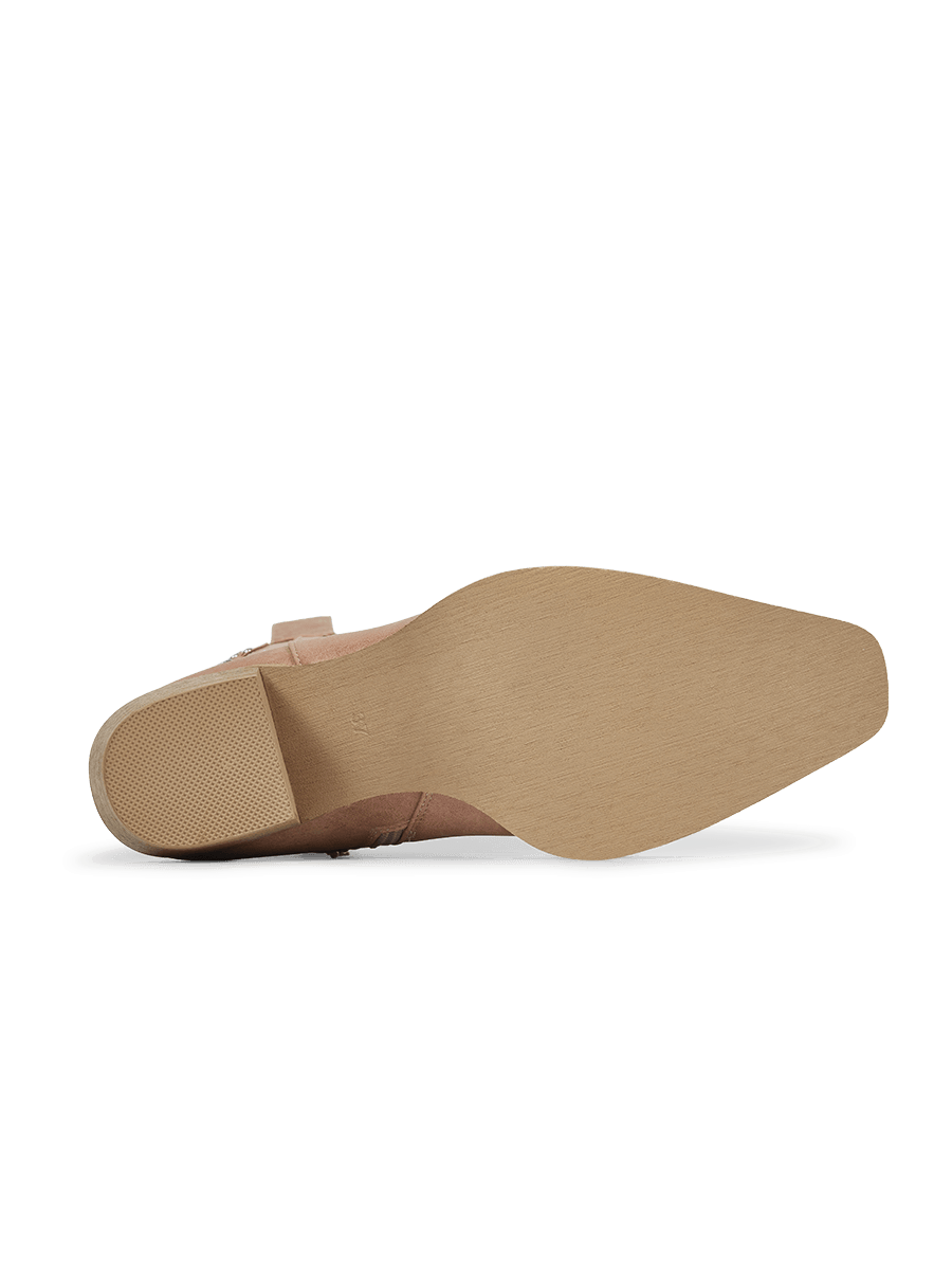 Apricot-pink-leaf-inlay-rubber-western-cowgirl-boots