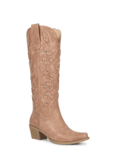 Apricot-pink-leaf-inlay-western-cowgirl-boots