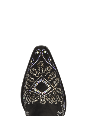 Black-cross-grass-pointy-toe-cowgirl-boots
