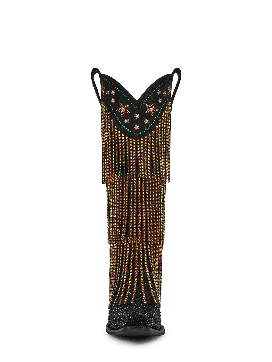 Black-fringe-rhinestones-cowgirl-boots