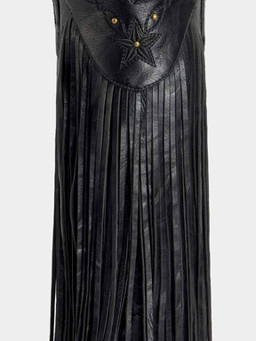Black-studs-embroidered-star-fringe-pu-cowgirl-boots