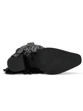 Black-studs-embroidered-star-fringe-rubber-cowgirl-boots