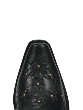 Black-studs-embroidered-star-fringe-snip-cowgirl-boots