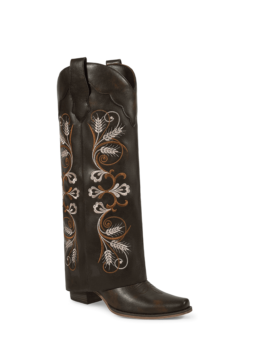 Brown-fold-over-leather-knee-high-boots