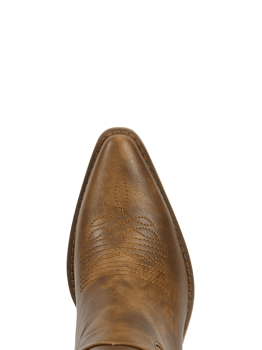 Brown-star-studs-fringes-pointy-western-boots