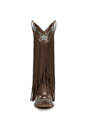 Brown-studs-embroidered-star-fringe-knee-high-cowgirl-boots