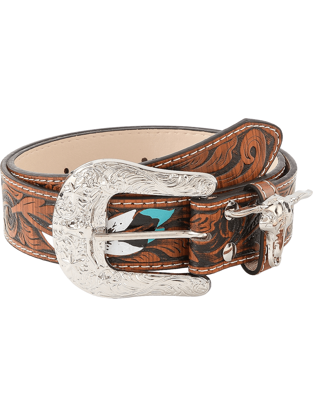 Bull Head Embossed PU Belt