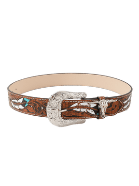 Bull Head Embossed PU Belt
