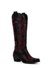 Burgundy-cut-out-rhinestones-cowgirl-boots