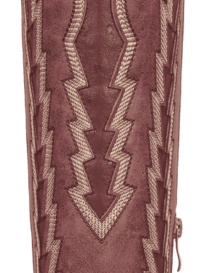 Burgundy-retro-embroidered-ostrich-leather-pu-boots