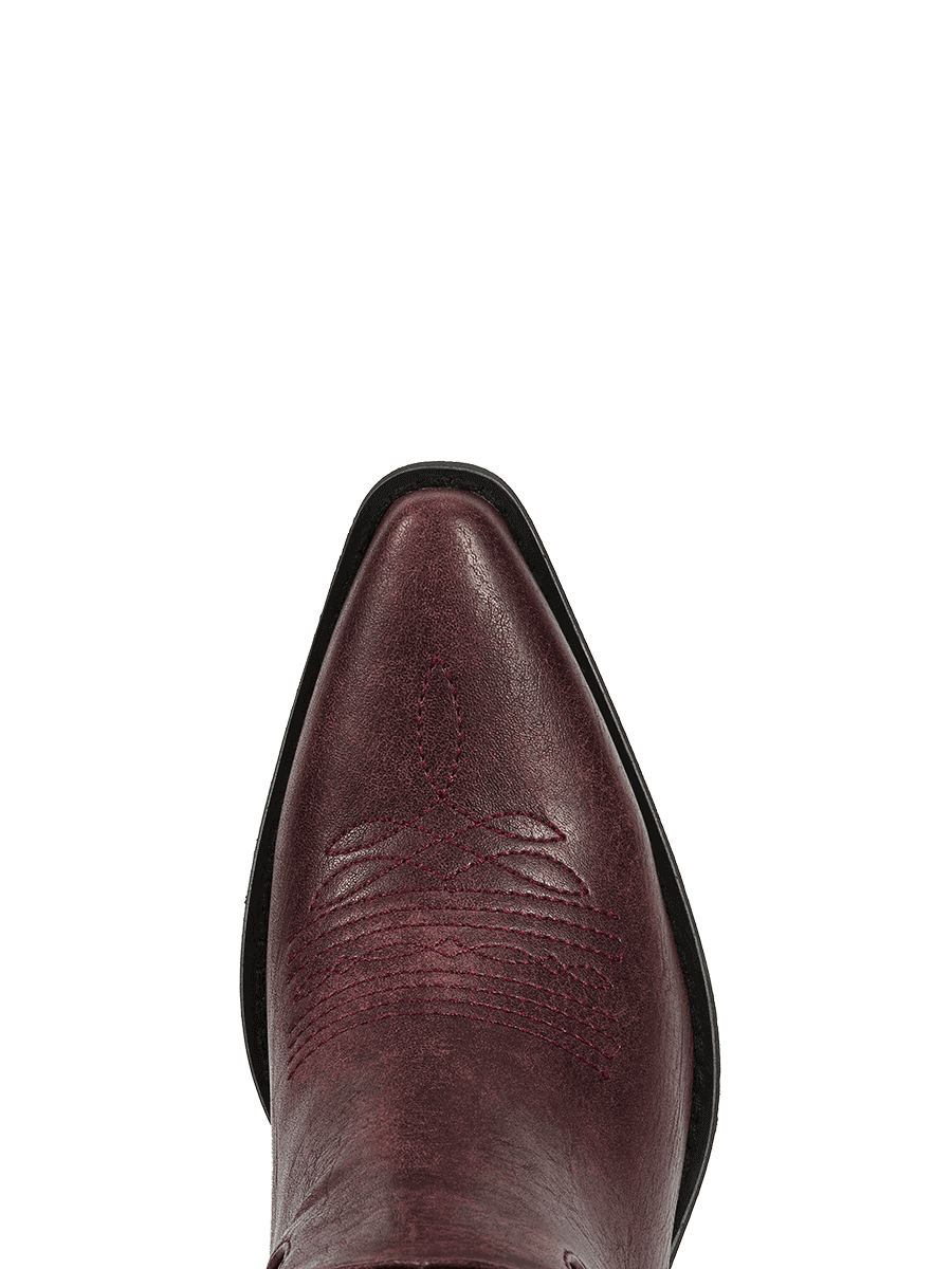 Burgundy-star-studs-fringes-pointy-western-boots