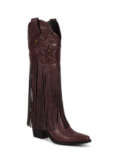 Burgundy-star-studs-fringes-western-boots