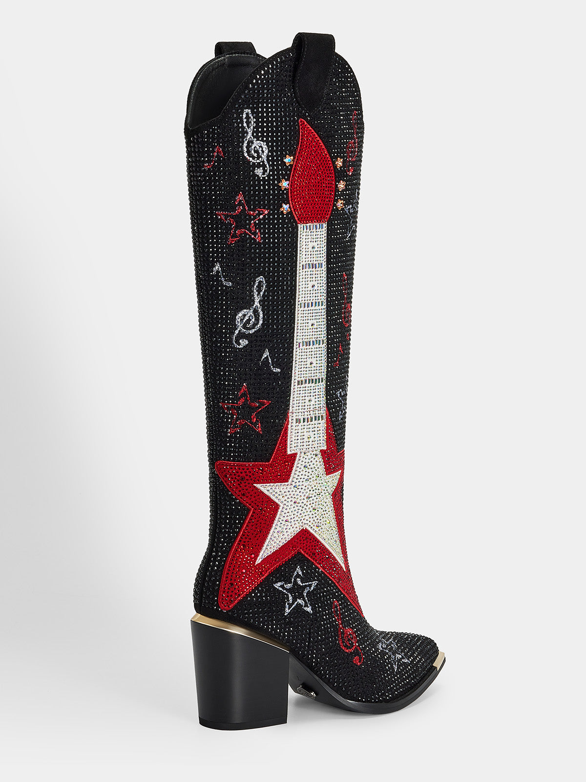 Classic-star-guitar-rhinestone-high-heel-western-boots