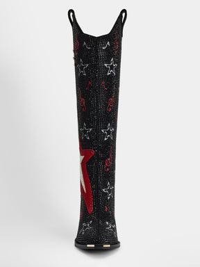 Classic-star-guitar-rhinestone-knee-high-western-boots