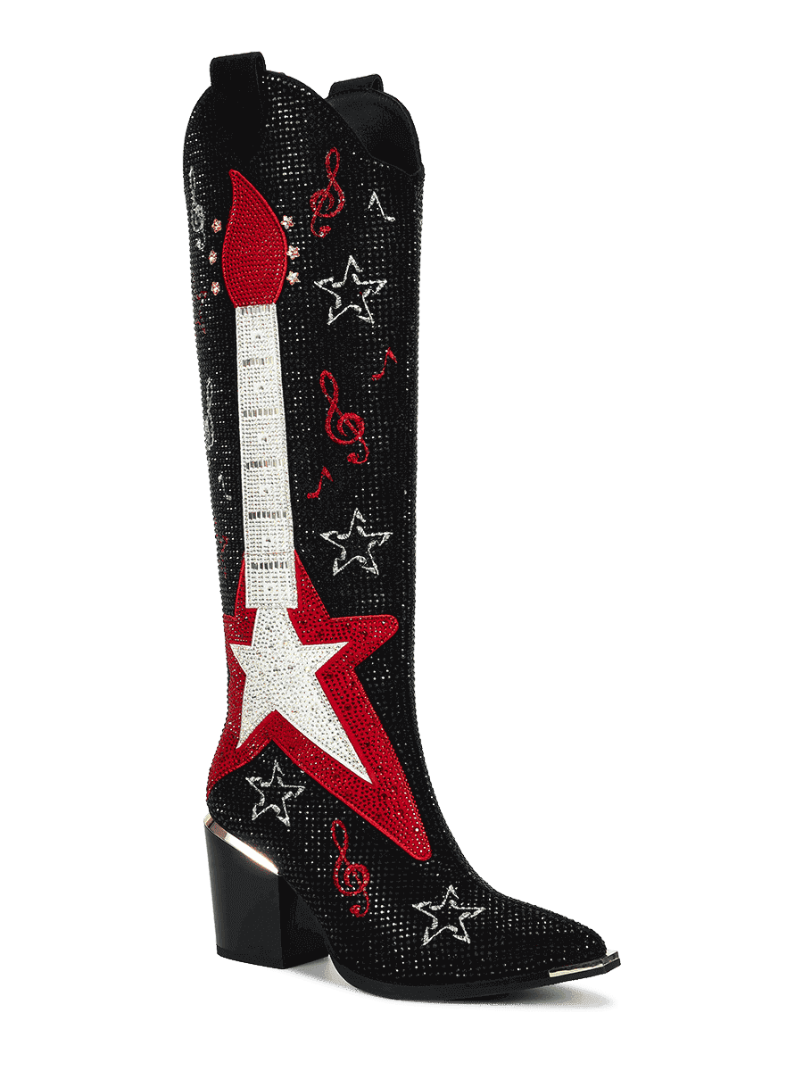 Classic-star-guitar-rhinestone-western-boots