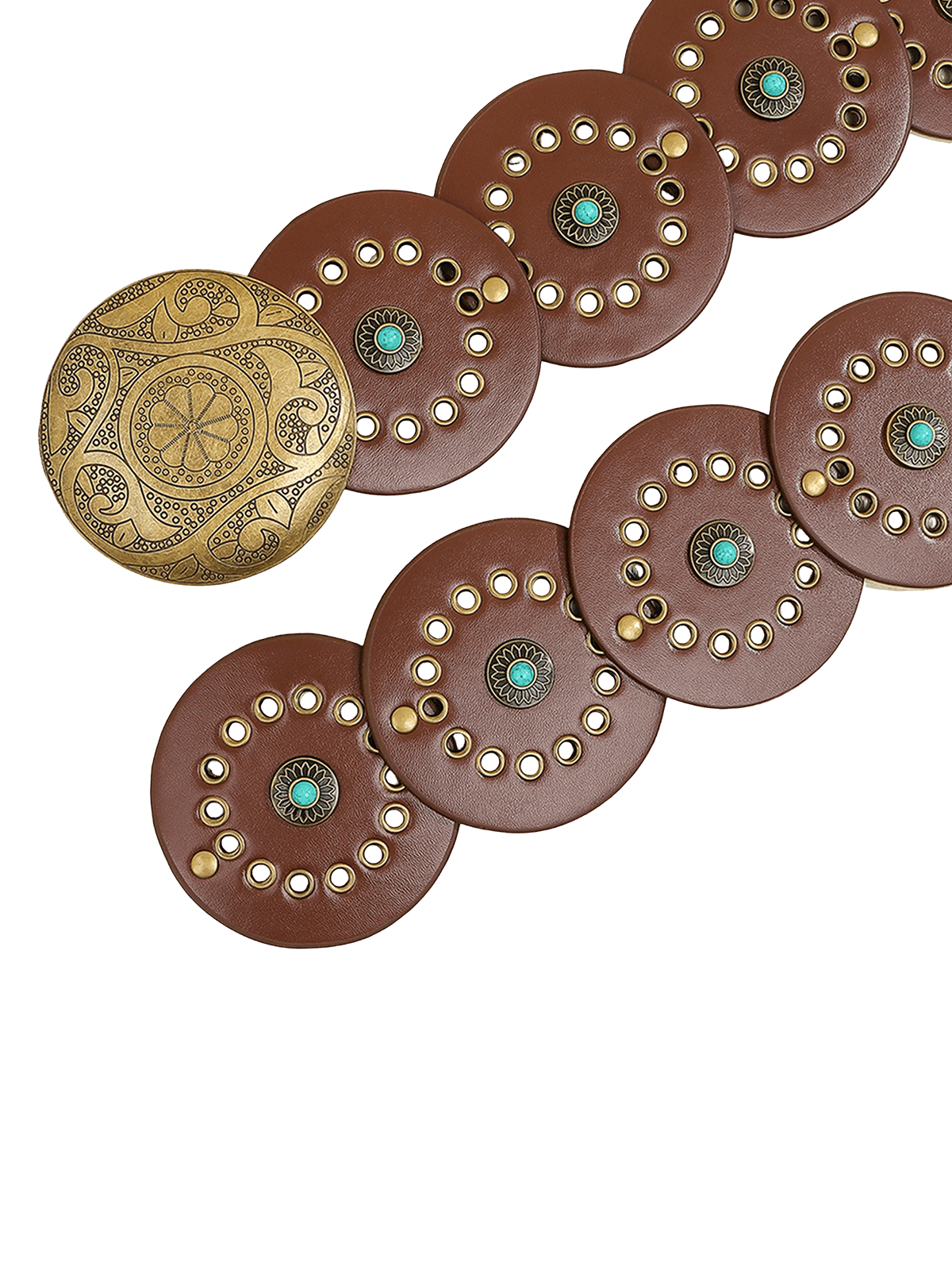Coffee Wide PU Waist Belt