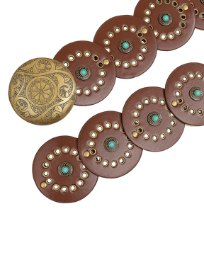 Coffee Wide PU Waist Belt