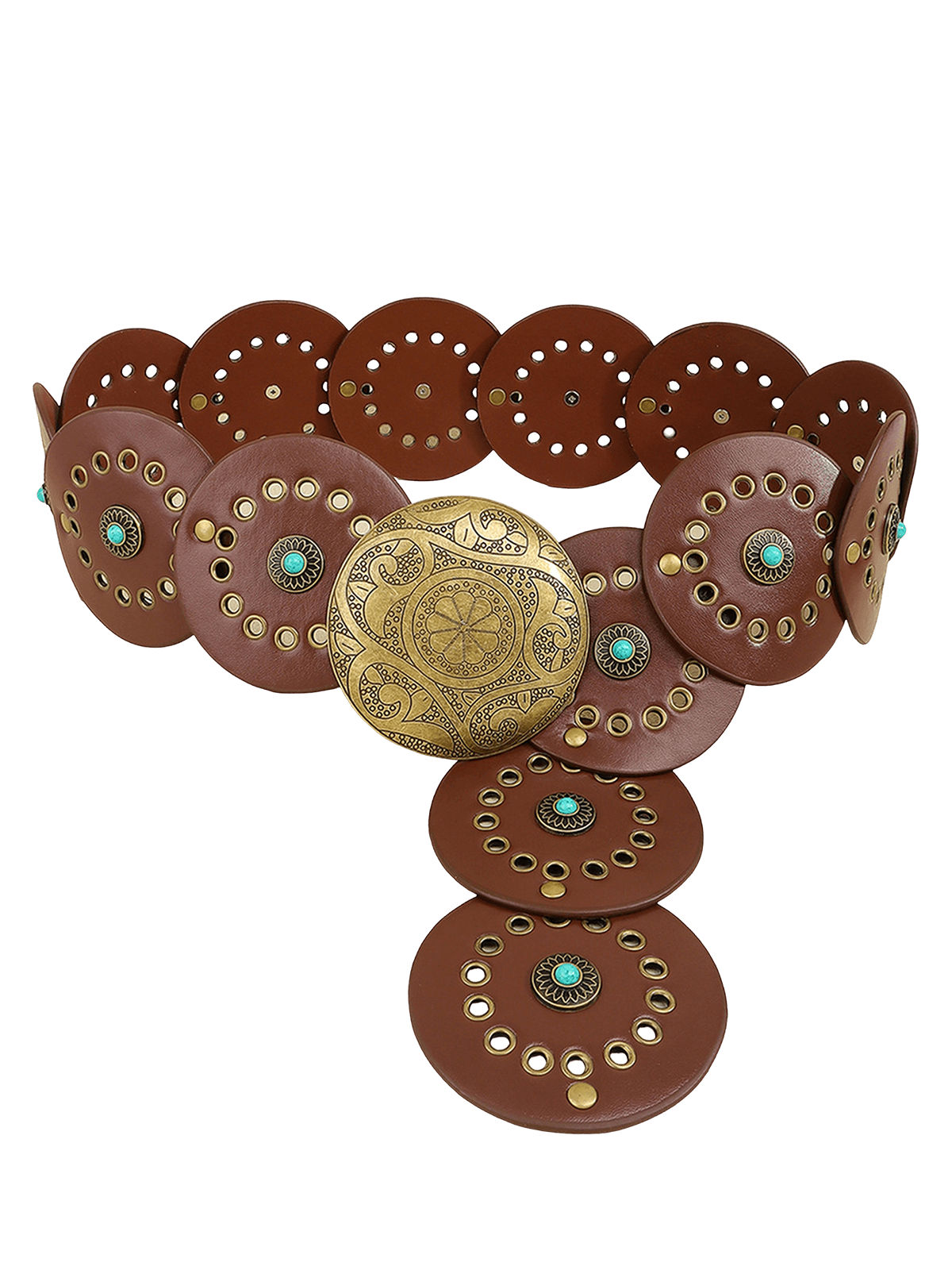 Coffee Wide PU Waist Belt
