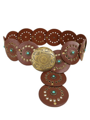 Coffee Wide PU Waist Belt