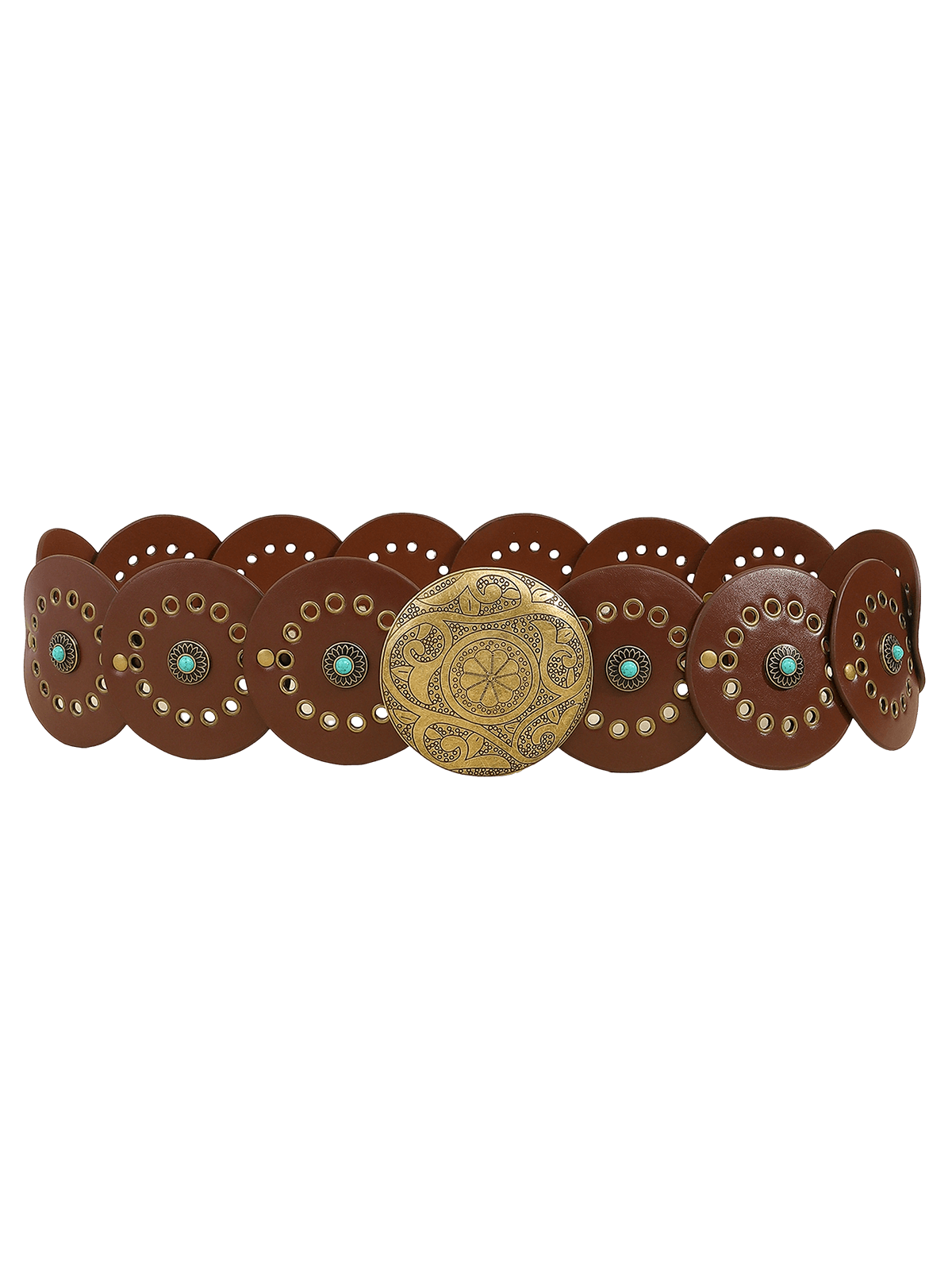 Coffee Wide PU Waist Belt