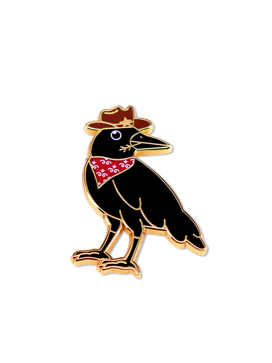 Cowboy Crow Brooch