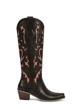 Cut-out-rhinestones-brown-side-zipper--western-boots